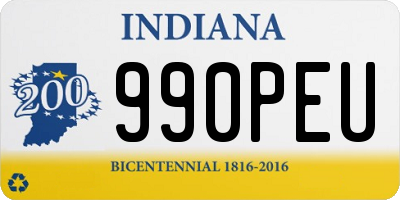 IN license plate 990PEU