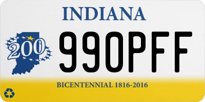 IN license plate 990PFF