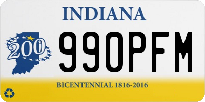 IN license plate 990PFM