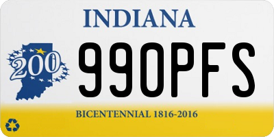 IN license plate 990PFS