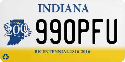 IN license plate 990PFU