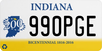 IN license plate 990PGE