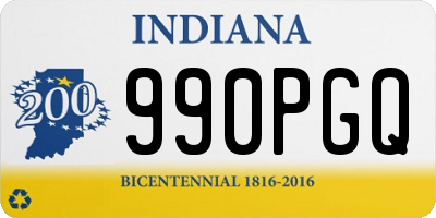 IN license plate 990PGQ