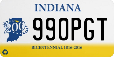 IN license plate 990PGT