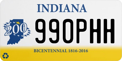 IN license plate 990PHH