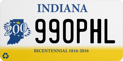 IN license plate 990PHL