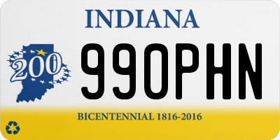IN license plate 990PHN