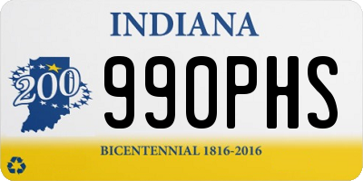 IN license plate 990PHS