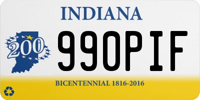 IN license plate 990PIF