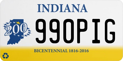 IN license plate 990PIG