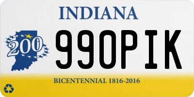 IN license plate 990PIK