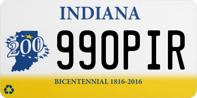 IN license plate 990PIR