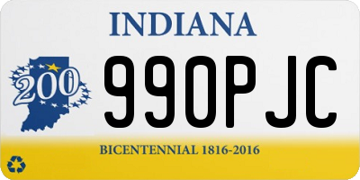 IN license plate 990PJC