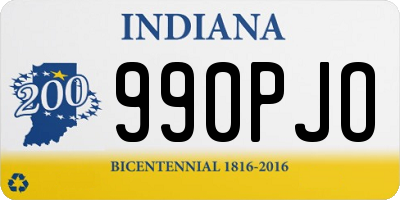 IN license plate 990PJO