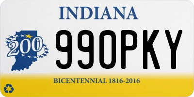 IN license plate 990PKY