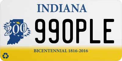 IN license plate 990PLE