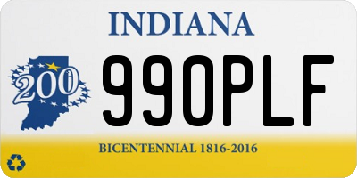IN license plate 990PLF