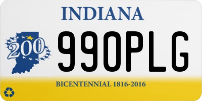 IN license plate 990PLG