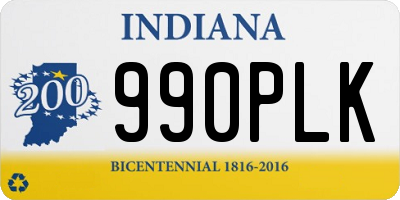 IN license plate 990PLK