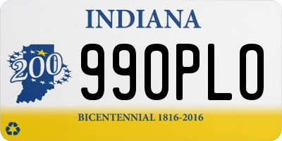 IN license plate 990PLO