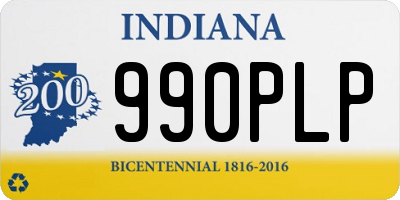 IN license plate 990PLP