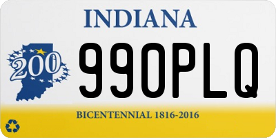 IN license plate 990PLQ