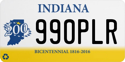 IN license plate 990PLR
