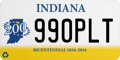 IN license plate 990PLT
