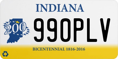 IN license plate 990PLV