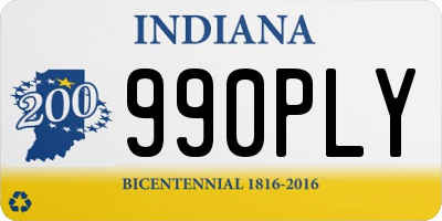 IN license plate 990PLY