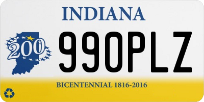 IN license plate 990PLZ