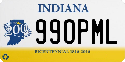 IN license plate 990PML