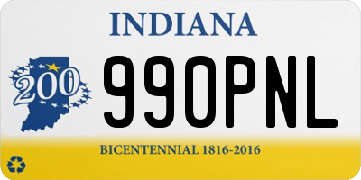 IN license plate 990PNL