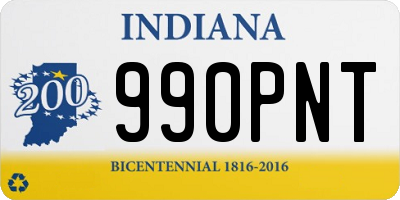 IN license plate 990PNT