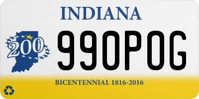 IN license plate 990POG