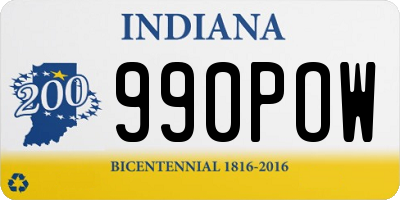 IN license plate 990POW