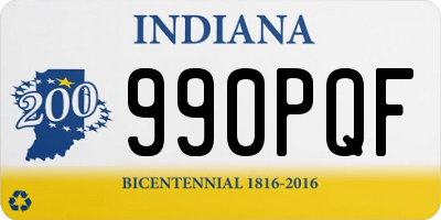 IN license plate 990PQF