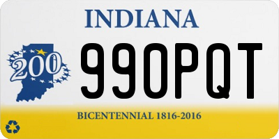 IN license plate 990PQT