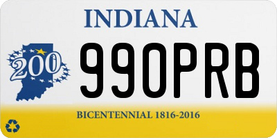 IN license plate 990PRB