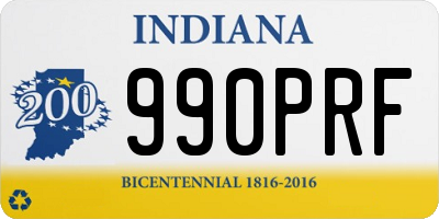 IN license plate 990PRF