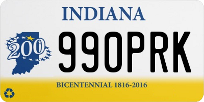 IN license plate 990PRK