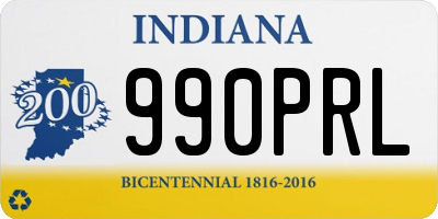 IN license plate 990PRL