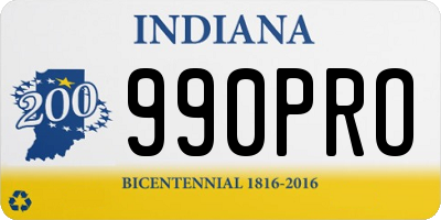 IN license plate 990PRO