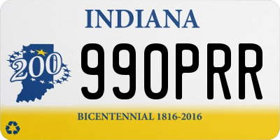 IN license plate 990PRR