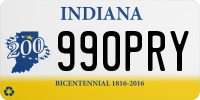 IN license plate 990PRY