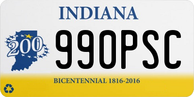 IN license plate 990PSC