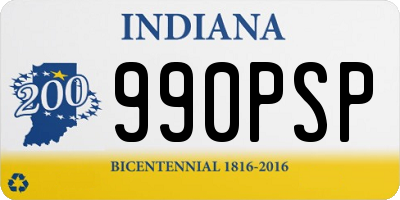 IN license plate 990PSP