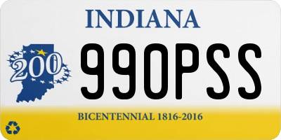 IN license plate 990PSS