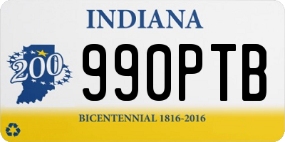 IN license plate 990PTB