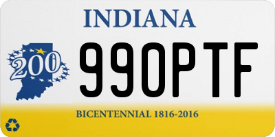 IN license plate 990PTF